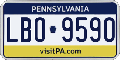 PA license plate LBO9590