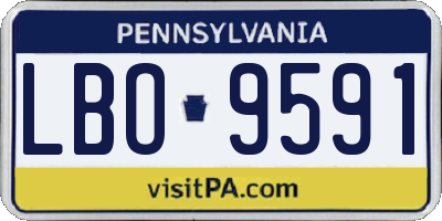 PA license plate LBO9591
