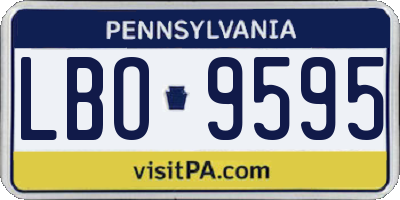 PA license plate LBO9595
