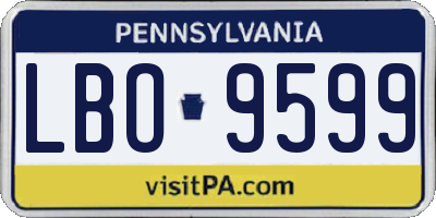 PA license plate LBO9599