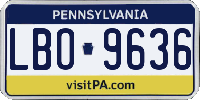PA license plate LBO9636