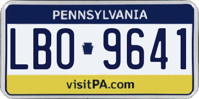 PA license plate LBO9641