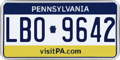 PA license plate LBO9642