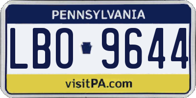 PA license plate LBO9644