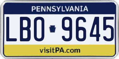 PA license plate LBO9645