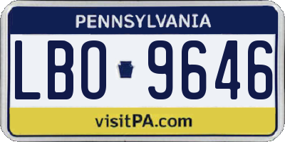 PA license plate LBO9646