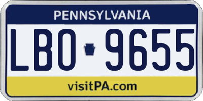 PA license plate LBO9655