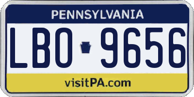 PA license plate LBO9656