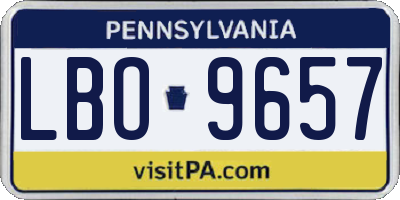 PA license plate LBO9657