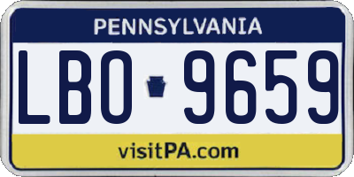 PA license plate LBO9659