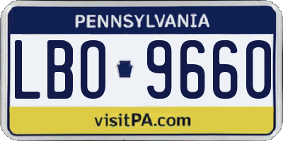 PA license plate LBO9660