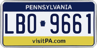 PA license plate LBO9661