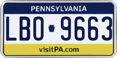 PA license plate LBO9663