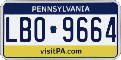PA license plate LBO9664