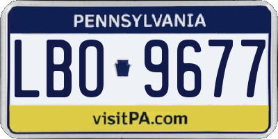 PA license plate LBO9677