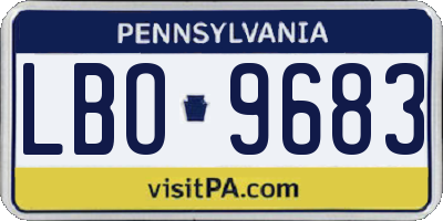PA license plate LBO9683