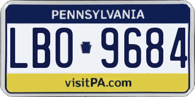PA license plate LBO9684