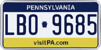 PA license plate LBO9685