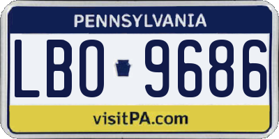 PA license plate LBO9686