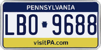 PA license plate LBO9688