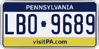 PA license plate LBO9689