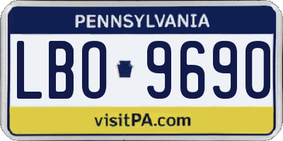 PA license plate LBO9690
