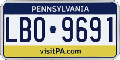 PA license plate LBO9691