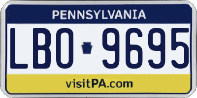 PA license plate LBO9695