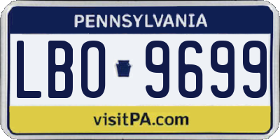 PA license plate LBO9699
