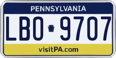 PA license plate LBO9707