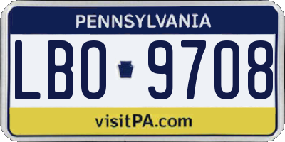 PA license plate LBO9708