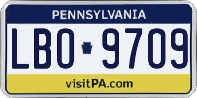PA license plate LBO9709