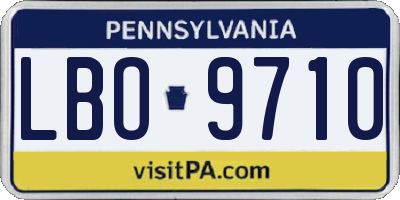 PA license plate LBO9710