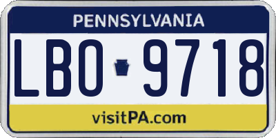 PA license plate LBO9718