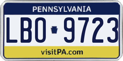 PA license plate LBO9723