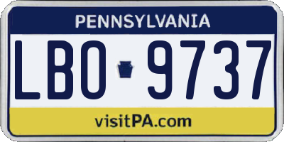PA license plate LBO9737