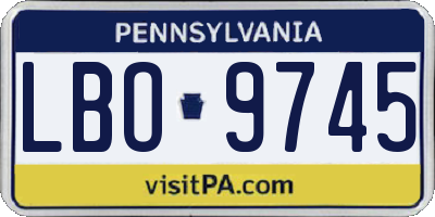 PA license plate LBO9745