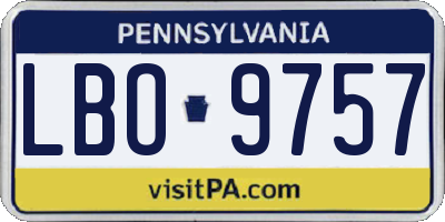 PA license plate LBO9757