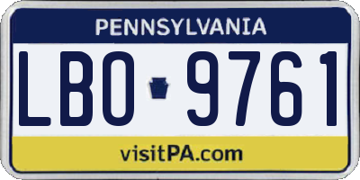 PA license plate LBO9761