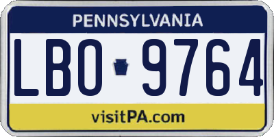 PA license plate LBO9764