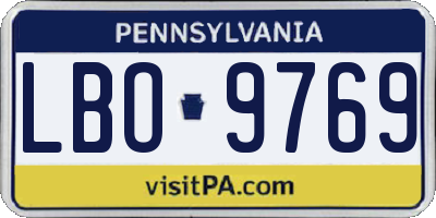 PA license plate LBO9769