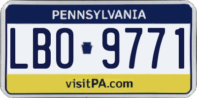PA license plate LBO9771