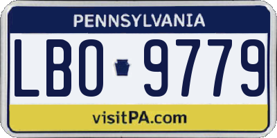 PA license plate LBO9779