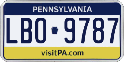 PA license plate LBO9787