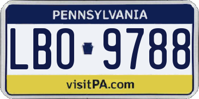 PA license plate LBO9788