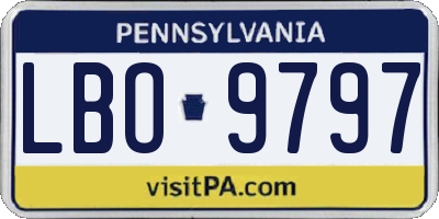PA license plate LBO9797