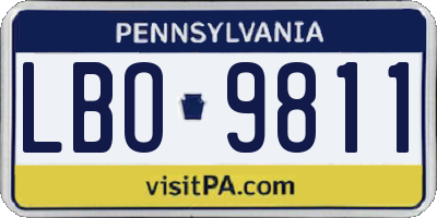 PA license plate LBO9811