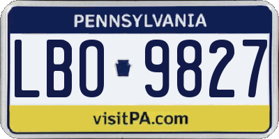 PA license plate LBO9827