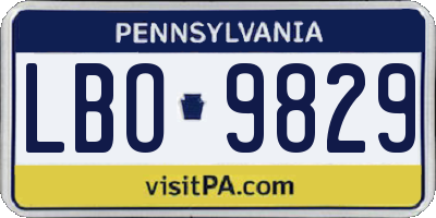 PA license plate LBO9829