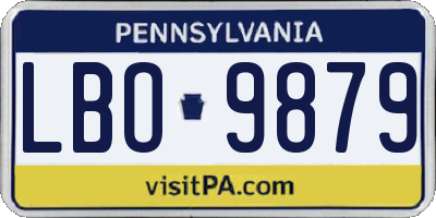 PA license plate LBO9879